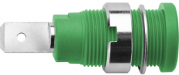 4 mm socket, flat plug connection, mounting Ø 12.2 mm, CAT III, green, SEB 7080 NI / GN