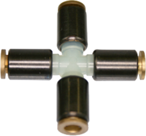 52.060, X-banjo coupling for 4 x 1 and 4 x 0.65 tubing