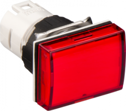 Signal light, waistband rectangular, red, front ring black, mounting Ø 16 mm, ZB6DV4