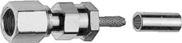 SMC socket 50 Ω, RG-188A/U, RG-174/U, KX-3B, RG-316/U, KX-22A, solder/crimp connection, straight, 100024906
