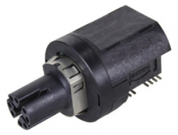 Panel socket, M12, 8 pole, solder connection, screw lock/push-pull, angled, 21033814820