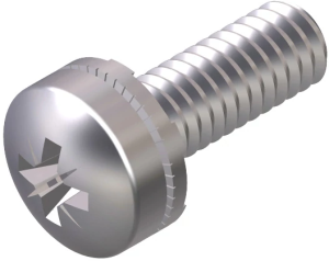 Pan head screw, PZ-Cross, M6, Ø 6 mm, 16 mm, steel