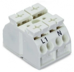 4-wire device connection terminal, 2 pole, pitch 12 mm, 0.5-4.0 mm², AWG 20-12, 32 A, 500 V, push-in, 862-1652