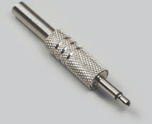 3.5 mm jack plug, 2 pole (mono), solder connection, metal, 1107007