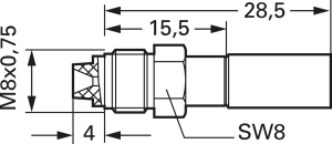 FME socket 50 Ω, RG-58C/U, crimp connection, straight, 100027733
