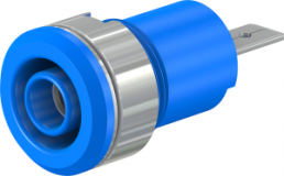 4 mm socket, flat plug connection, mounting Ø 12.2 mm, CAT III, blue, 23.3070-23