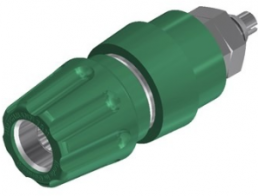 Pole terminal, 4 mm, green, 30 VAC/60 VDC, 63 A, solder connection, nickel-plated, PKNI 10 B GN