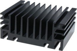 Extruded heatsink, 75 x 96 x 41 mm, 2 to 0.7 K/W, black anodized