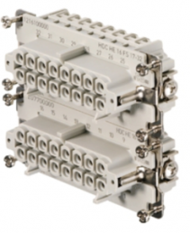 Socket contact insert, 6, 16 pole, equipped, screw connection, with PE contact, 1216100000