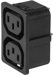 Distribution strip, 2-fold F, snap-in, plug-in connection, black, 3-103-835