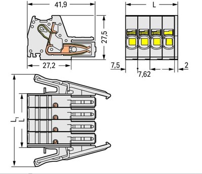 831-3102/037-000 WAGO PCB Connection Systems Image 2