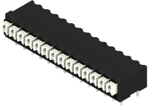 PCB terminal, 14 pole, pitch 3.5 mm, AWG 28-14, 12 A, spring-clamp connection, black, 1870390000