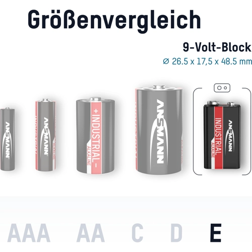 1505-0001 Ansmann Round Cells, 9V Blocks Image 4