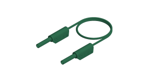 Measuring lead with (2 mm plug, spring-loaded, straight) to (2 mm plug, spring-loaded, straight), 1 m, green, PVC, 1.0 mm², CAT III