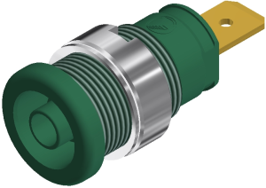 4 mm socket, flat plug connection, mounting Ø 12.2 mm, CAT III, green, SEB 2620 F6,3 GN