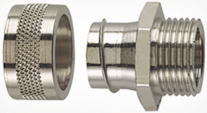 Straight hose fitting, M16, 16 mm, brass, nickel-plated, IP54, metal, (L) 25 mm