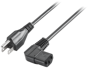 Device connection line, USA, plug type B, straight on C13 jack, angled, black, 3 m