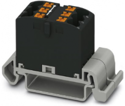 Distribution block, push-in connection, 0.14-4.0 mm², 6 pole, 24 A, 8 kV, black, 3273146