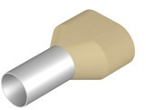 Insulated Wire end ferrule, 10 mm², 24 mm/12 mm long, DIN 46228/4, ivory, 9018860000