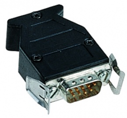 D-Sub connector housing, size: 2 (DA), straight 180°, angled 90°, cable Ø 3 to 7 mm, thermoplastic, black, 09670150452