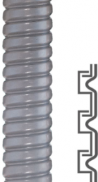 Spiral protective hose, inside Ø 10 mm, outside Ø 14 mm, BR 37 mm, metal/PVC, gray