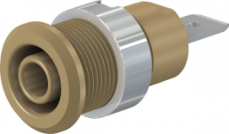 4 mm socket, flat plug connection, mounting Ø 12.2 mm, CAT III, brown, 49.7046-27