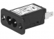 IEC plug C8, 50 to 60 Hz, 2.5 A, 250 VAC, 1.2 mH, faston plug 6.3 mm, 5008.0002