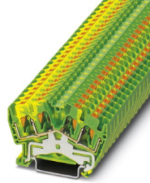 Protective conductor terminal, push-in connection, 0.2-6.0 mm², 4 pole, 8 kV, yellow/green, 3213609