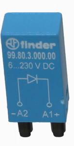 Plug-in module, freewheeling diode, 6-220 VDC for switching relay, 99.80.3.000.00