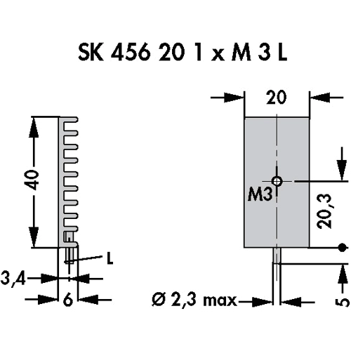 SK 456 20 1 X M3 L Fischer Elektronik Heat Sinks Image 2