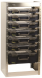 Shelf with 7 CarryLite cases, 5 x 80-5x10-15, 1 x 150-9, 1 x 55 5x10-25/2, Raaco S292 CarryLite shelf, 188708