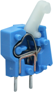 PCB terminal, 1 pole, pitch 5 mm, AWG 28-12, 24 A, cage clamp, blue, 257-744