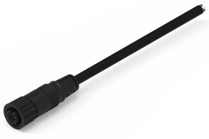 Sensor actuator cable, M12-cable socket, straight to open end, 5 pole, 2 m, PVC, black, 5 A, 643621120305