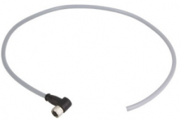 Sensor actuator cable, M8-cable socket, angled to open end, 4 pole, 1 m, PVC, gray, 21348300481010