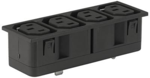 Distribution strip, 4-fold F, snap-in, plug-in connection, black, 4752.6200