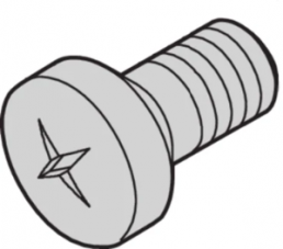 Pan head screw, PZ-Cross, M2.5, 8 mm, steel