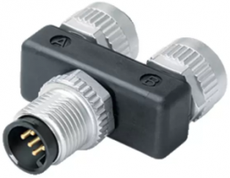 Adapter, 2 x M12 (5 pole, socket) to M12 (5 pole, plug), Y-shape, 79 5210 00 05