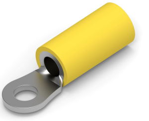 Insulated ring cable lug, 2.62-6.64 mm², AWG 12 to 10, 3.68 mm, yellow