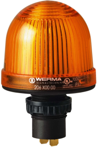 Recessed permanent light, Ø 57 mm, yellow, 12-48 V AC/DC, BA15d, IP65