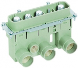 Pin contact insert, 24B, 5 pole, equipped, axial screw connection, with PE contact, 09380052602