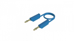 Measuring lead with (4 mm plug, spring-loaded, straight) to (4 mm plug, spring-loaded, straight), 0.25 m, blue, PVC, 2.5 mm², CAT O