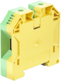 Protective conductor terminal, screw connection, 10-50 mm², 2 pole, 6000 A, 8 kV, yellow/green, 1422430000