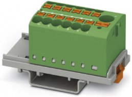 Distribution block, push-in connection, 0.14-4.0 mm², 13 pole, 24 A, 8 kV, green, 3273096