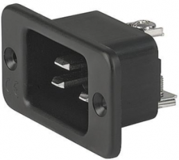 Plug C20, 3 pole, screw mounting, plug-in connection, black, 6163.0004