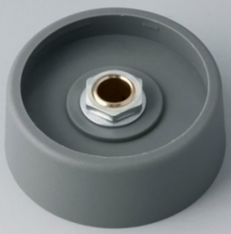 Rotary knob, 6 mm, plastic, gray, Ø 40 mm, H 16 mm, A3140068