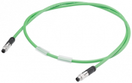 Sensor actuator cable, M8-cable plug, straight to M8-cable plug, straight, 4 pole, 1 m, PVC, green, 6ES7194-2LH10-0AA0
