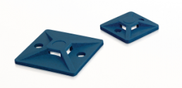 Mounting base, polyamide, blue, (L x W x H) 19 x 19 x 3.8 mm