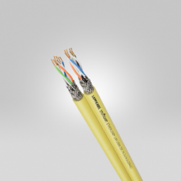 LSZH ethernet cable, Cat 7A, 8-wire, 0.25 mm², AWG 23, yellow, 2170972