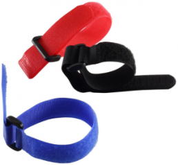 Velcro cable tie kit, releasable, nylon, (L x W) 250 x 20 mm, black/blue/red