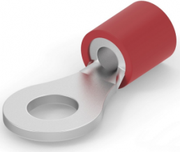 Insulated ring cable lug, 0.26-1.65 mm², AWG 22 to 16, 4 mm, M3.5, red